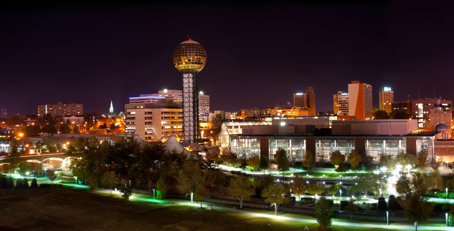 Knoxville skyline at night